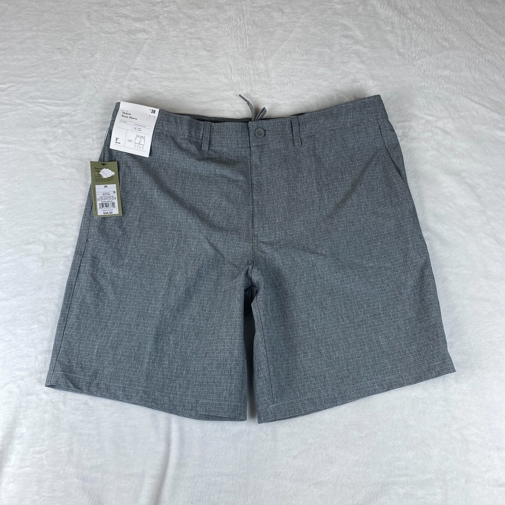 Goodfellow & Co Hybrid Swim Shorts Mens 32 Gray 9" Inseam UV Protection UPF 50+